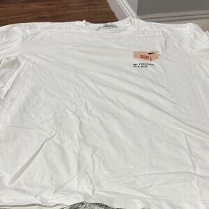 Zara White Long Sleeve Tee Classic Crew Neck